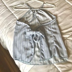 Stripped Tie Back Shirt